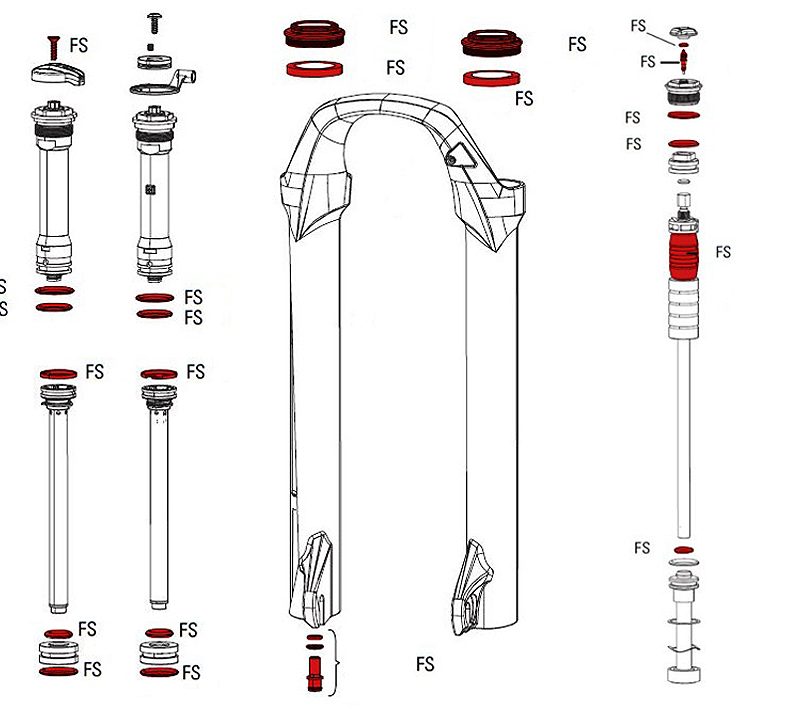 Šakės remonto komplektas RockShox Full