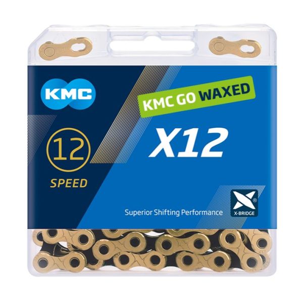 Grandinė KMC X12 Ti-N Gold/Black Waxed