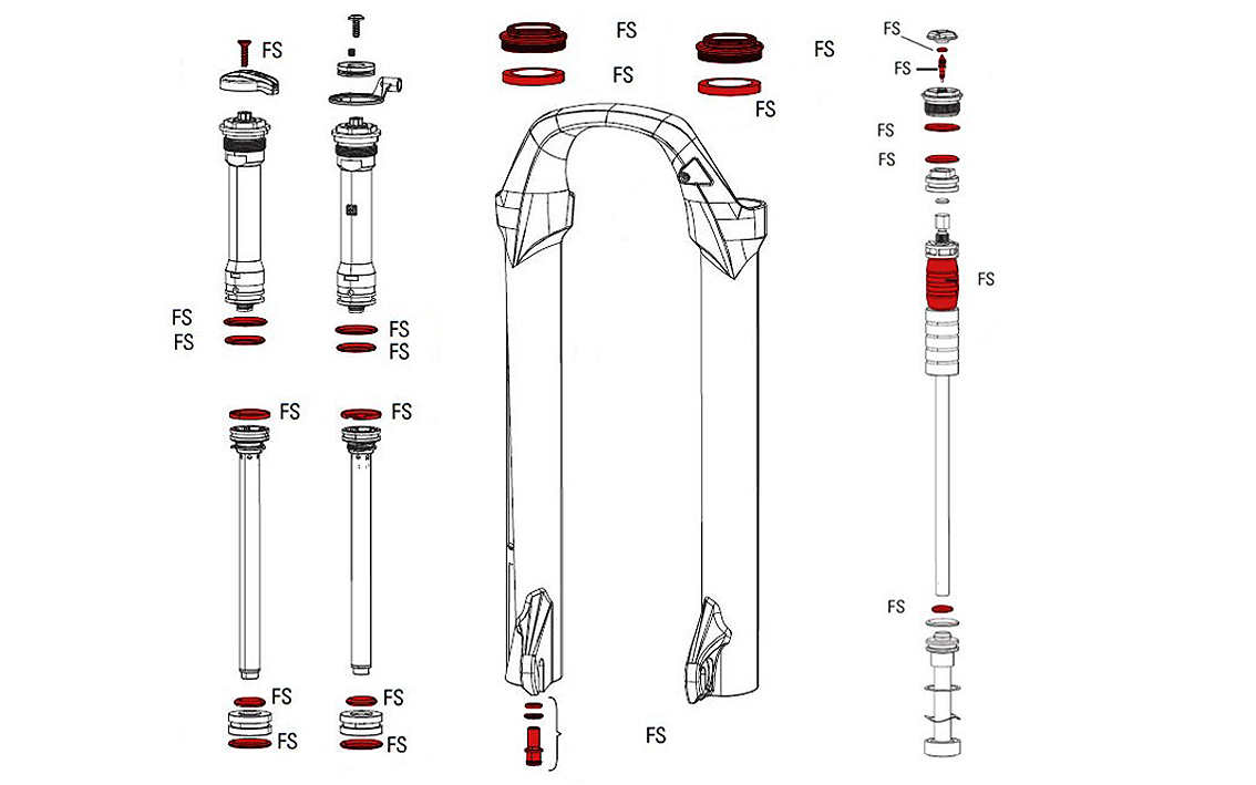 Šakės remonto komplektas RockShox Full