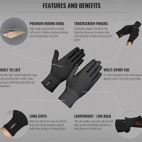 GripGrab žieminės dviratininko pirštinės Merino Liner XS/S Black