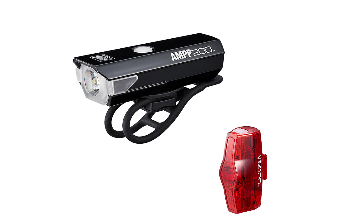 Žibintų komplektas Cat Eye AMPP200/ViZ100 (Micro USB/Micro USB)