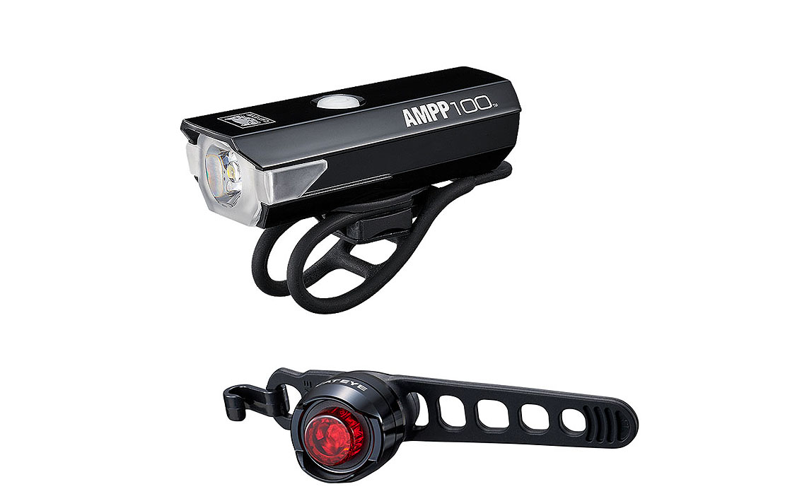 Žibintų komplektas Cat Eye AMPP100/ORB (Micro USB/CR2032)