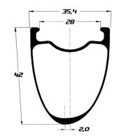 Ratų komplektas 700C Duke Baccara WRX 42 SLR2 / DT 350 CL JB Shimano 11S Brass