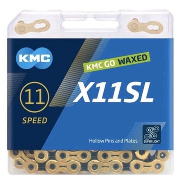 Grandinė KMC X11SL Ti-N Gold/Black Waxed