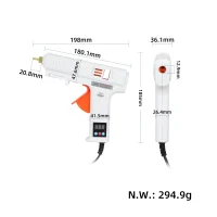 Klijų pistoletas 120W su reguliuojama temperatūra ir ekranu (EU)