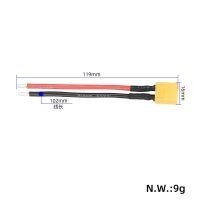Baterijos kabelis su XT60 jungtimi (male, 14 AWG)