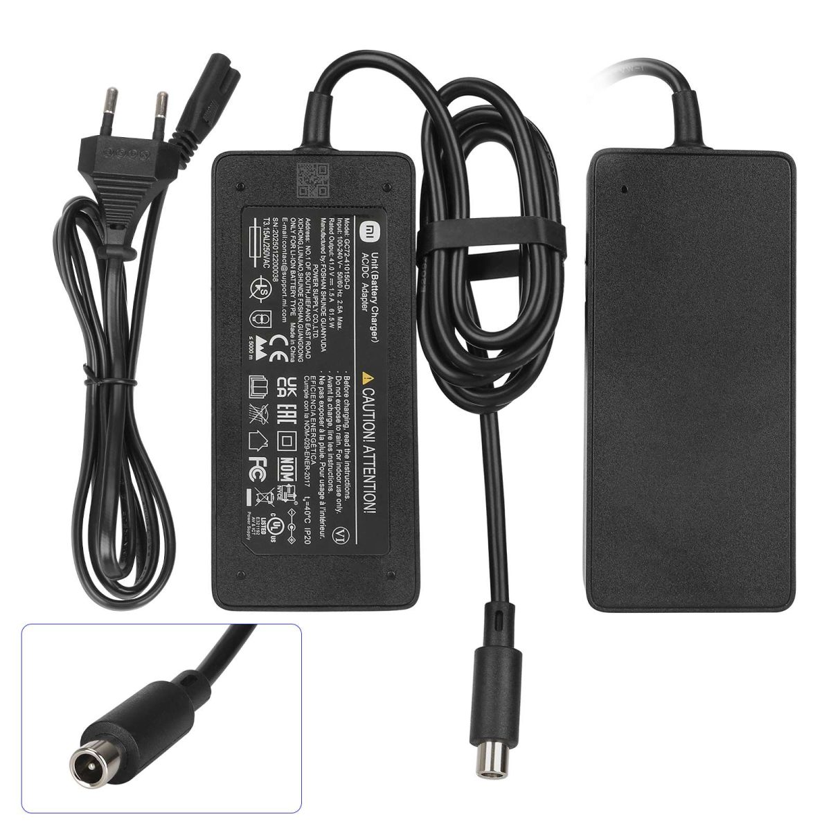 Įkroviklis 41V 1,5A su Xiaomi jungtimi (EU kištukas), originalas
