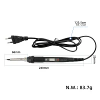 Lituoklis 908S 80W su keraminiu kaitinimu ir ekranu (EU)