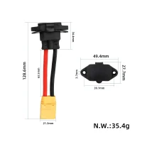 Adapteris XT90 male – C14 maitinimo lizdas, 10 cm (6 mm²)