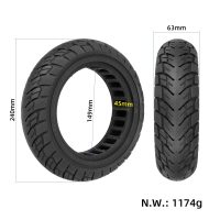 Pilnavidurė off-road padanga 10x2.5 (60/70-6.5), 45 mm griovelis (juoda)
