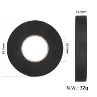 Audinio lipni juosta 15 mm x 15 m (juoda)