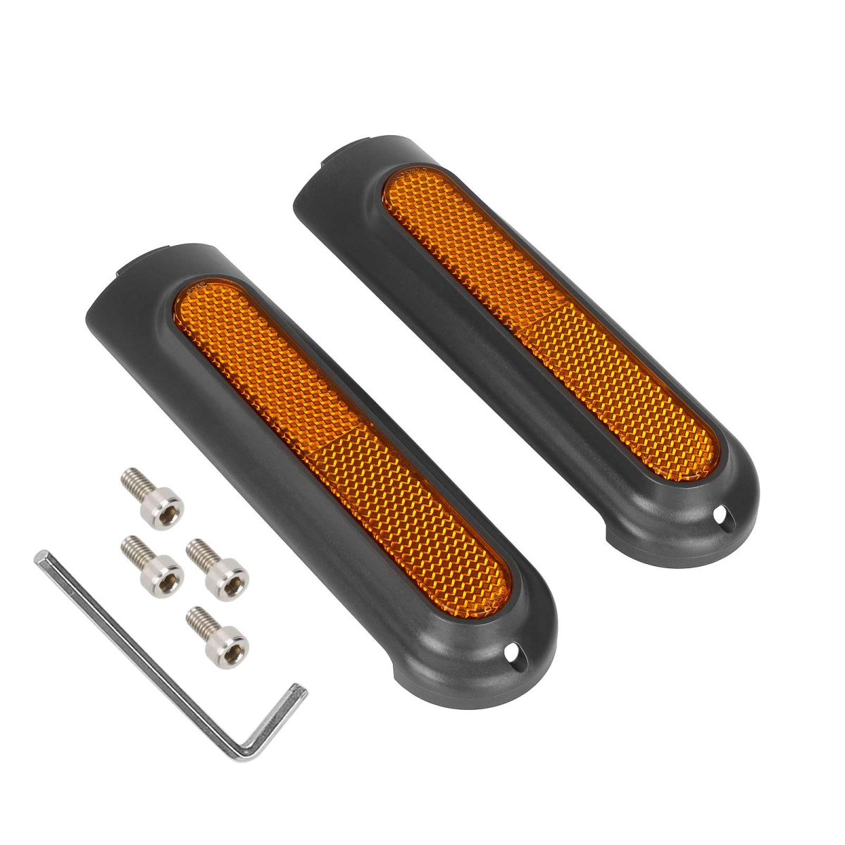 Galiniai dekoratyviniai dangteliai su geltonais atšvaitais Xiaomi 4 Pro (pilki)