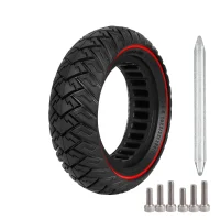 Pilnavidurė off-road padanga 10x3 (255x80) su raudonu žiedu + 6 varžtai + montuotė