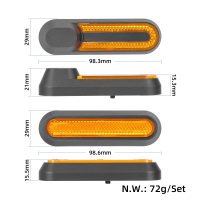 Dekoratyviniai dangteliai su atšvaitais Xiaomi M365 / 1S / Pro / Pro2 / Lite, 4 vnt. (geltoni)