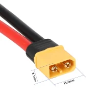 Adapteris XT60 male – C14 maitinimo lizdas, 10 cm (6 mm²)