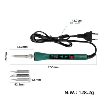 Skaitmeninis lituoklis 100W su 3 antgaliais (EU kištukas)