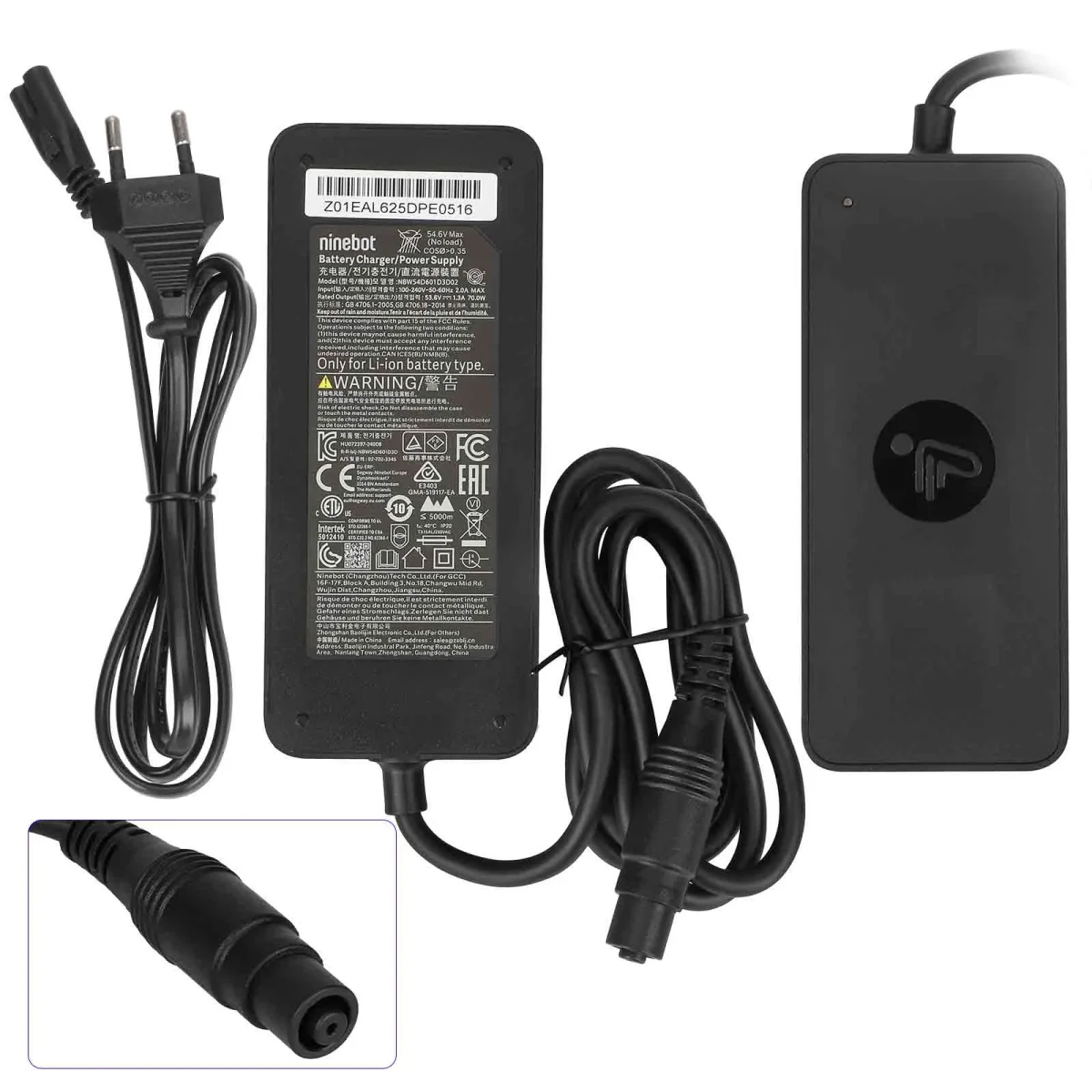 Įkroviklis Segway 54,6V 1,3A su Xiaomi O jungtimi (EU), originalas