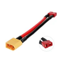 Adapterio laidas XT60 male – T female, 10 cm (12 AWG)