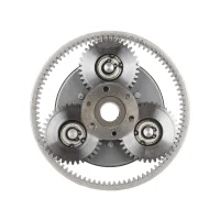 Variklio reduktoriaus komplektas: 3 krumpliaračiai 36T, žiedas 90 mm, saulės krumpliaratis 18 mm, sankaba 88 mm (dešinė)