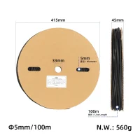 Termosusitraukiantis vamzdelis su klijais 5 mm, 100 m