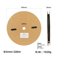Termosusitraukiantis vamzdelis su klijais 10 mm, 100 m