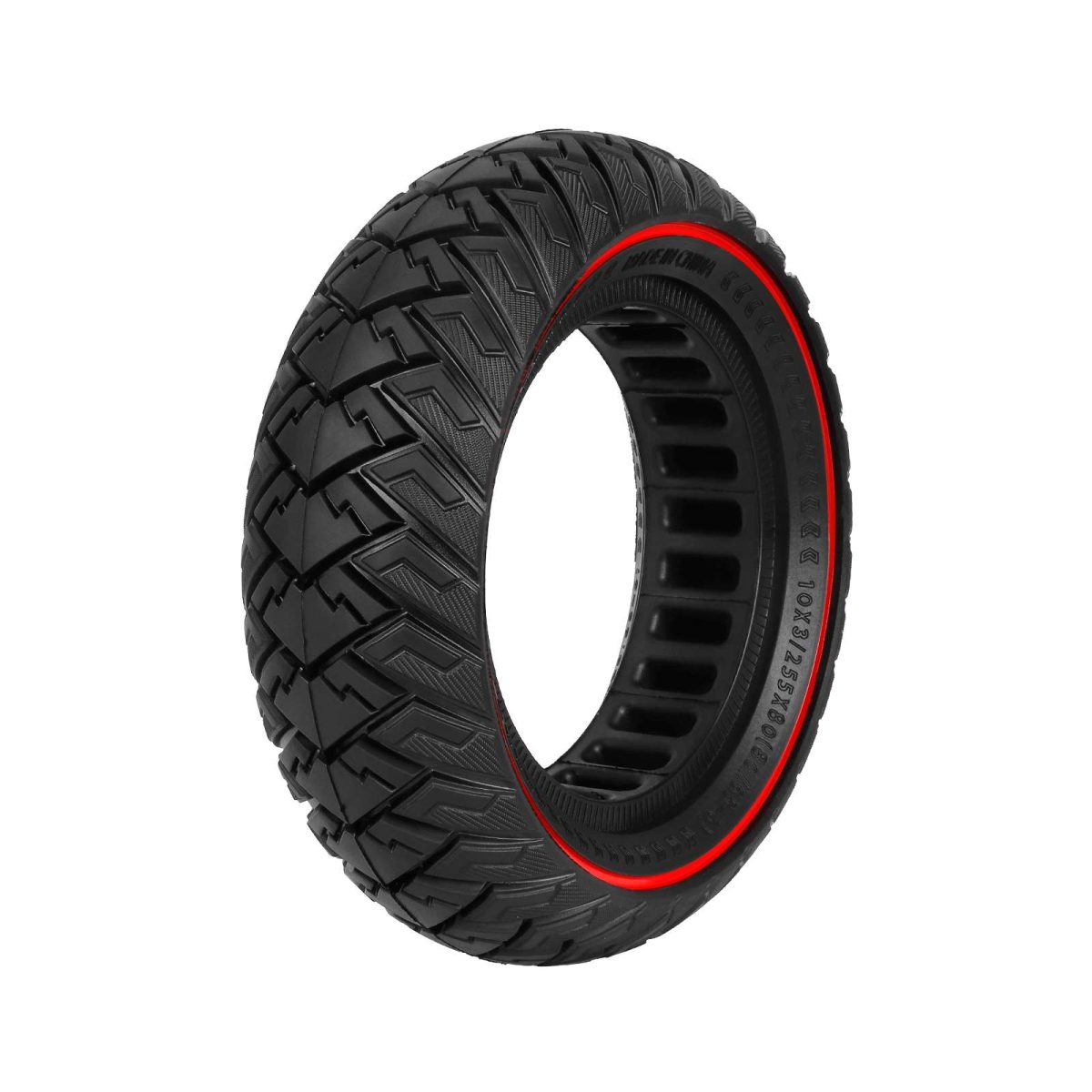 Pilnavidurė off-road padanga 10x3 (255x80) su raudonu žiedu