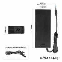Įkroviklis 54,6V 2A su DC 2.1 jungtimi Kukirin G2 (EU), originalas