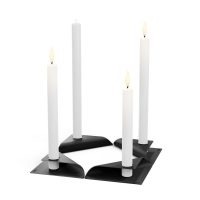 HOFATS SQUARE CANDLE žvakių laikiklių rinkinys, juoda, 4 vnt.