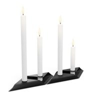HOFATS SQUARE CANDLE žvakių laikiklių rinkinys, juoda, 4 vnt.