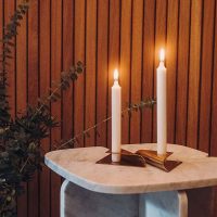 HOFATS SQUARE CANDLE žvakių laikiklių rinkinys, aukso, 4 vnt.