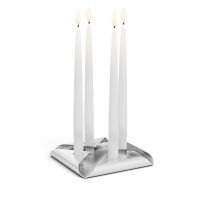 HOFATS SQUARE CANDLE žvakių laikiklių rinkinys sidabrinis, 4 vnt.