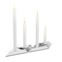 HOFATS SQUARE CANDLE žvakių laikiklių rinkinys sidabrinis, 4 vnt.
