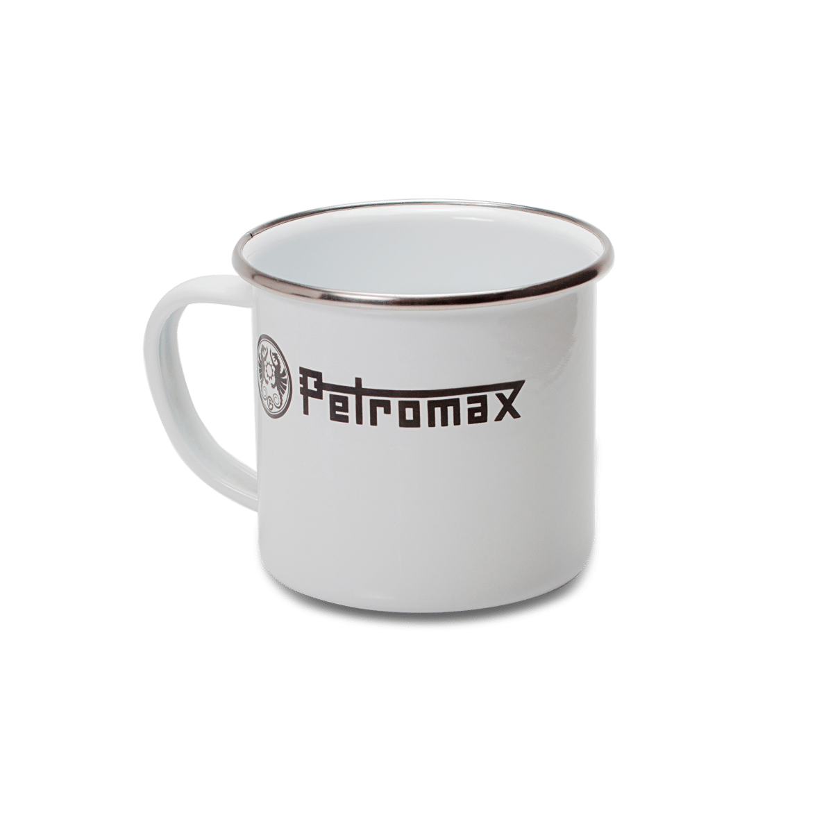 PETROMAX emaliuoto plieno puodelis, baltas