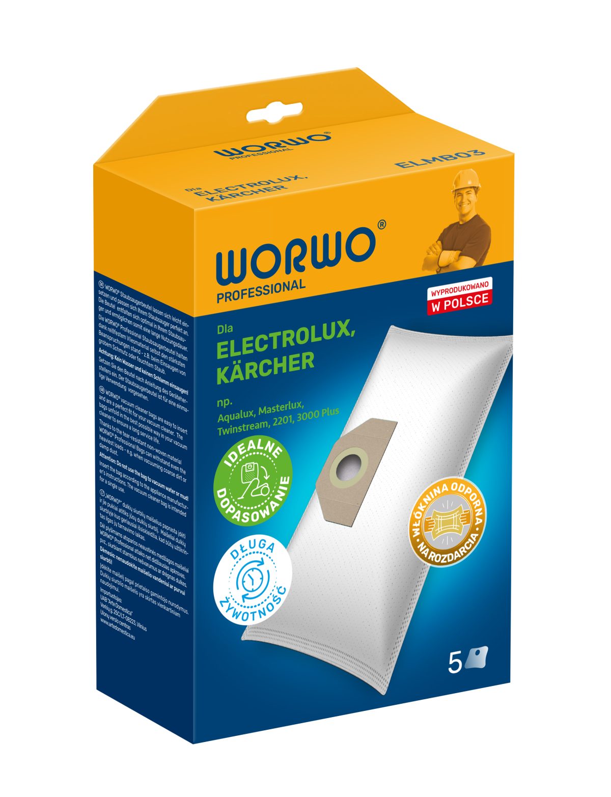 Dulkių siurblių maišeliai WORWO ELECTROLUX E26 / ELMB03K
