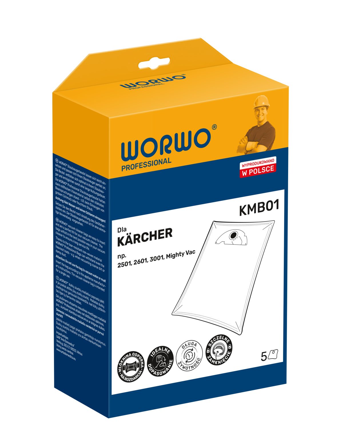 Dulkių siurblių maišeliai WORWO KARCHER 6904143 / KMB01K