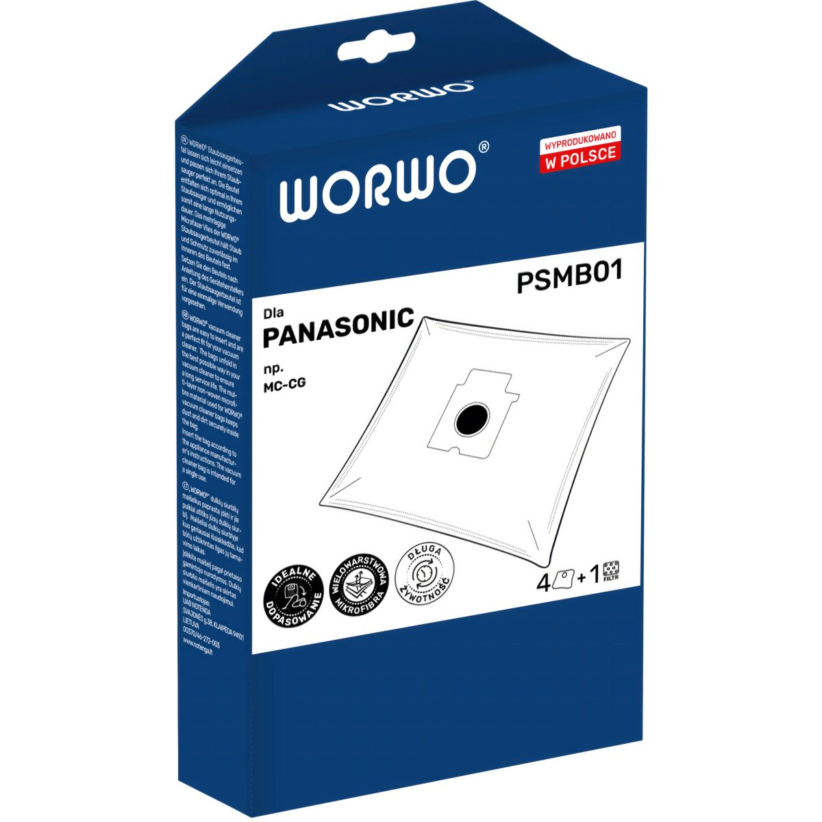 Dulkių siurblių maišeliai WORWO PANASONIC C-2E / PSMB01